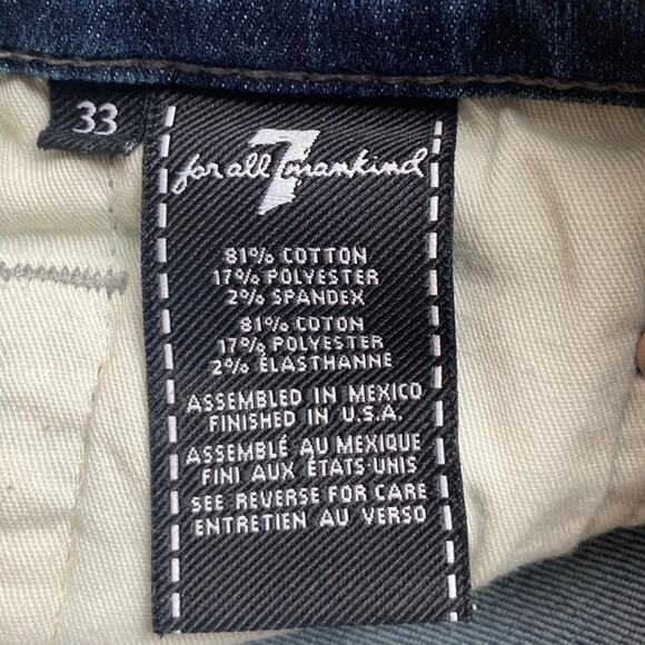 7 For All Man Kind Paxtyn Denim Blue Jeans Men Size 33 - Picture 4 of 4